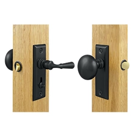 Dendesigns Rectangular Storm Door Latch Tubular Lock, Black - Solid DE2667243